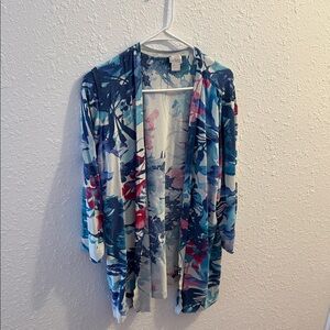 Chico's Multicolor Floral Cardigan